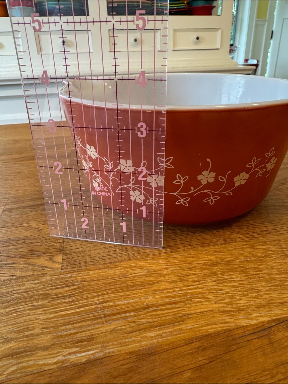 🍂 Vintage Pyrex 474-B Trailing Flowers | 1.5 Qt Casserole | Terracotta Orange - Picture 2 of 8